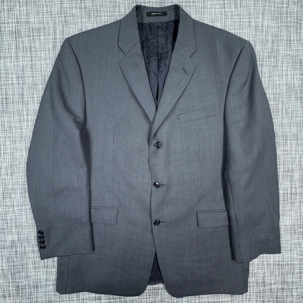 Calvin Klein Blazer Mens 44R Gray Wool Three Button Lined Sport Coat Canada